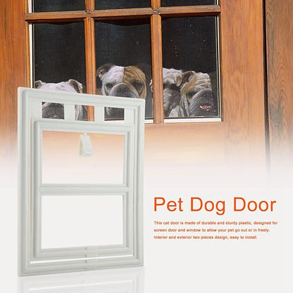 Pet Door, Sturdy Doggie Pet Door, Doggy Doggie Door, Screen Window Gate, Interior and Exterior Doors for Pet Lovers (L Day Style)