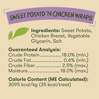 Pet 'n Shape Sweet Potato Chews – Natural Chicken Wrapped Sweet Potato Dog Treats - 42 Ounce