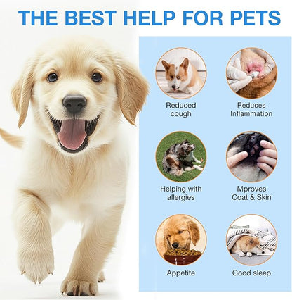 Xsvseie Kennel Cough Treatment Drops for Dogs, Natural Dog Supplement Herbal Kennel Cough Drops for All Breeds & Size Dog