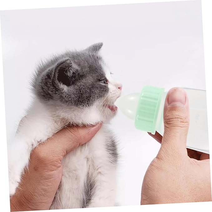 Happyyami 1 Set Portable Cat Milk Bottle Ergonomic Leak Pet Nursing Feeder for Kittens and Puppies for Various Milk Reusable and Sturdy Design for Small Animals