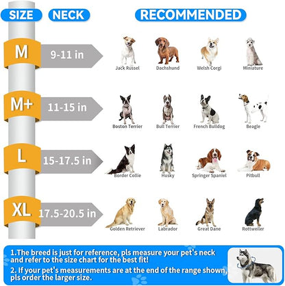 Upgraded Inflatable Dog Cone Collar for Dogs After Surgery,Adjustable Soft Elizabethan Collar for Medium Large Dogs,Comfortable Dual-Ring Dog Cone with Detachable Transparent Anti-Licking Shield（L）