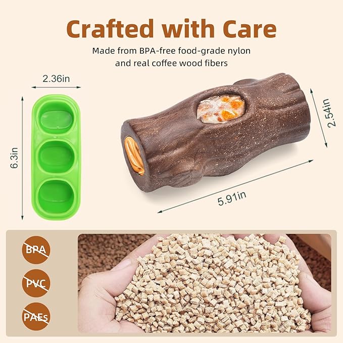 2 Pack Dog Toys for Aggressive Chewers, Interactive Indestructible Dog Toys with Frozen Treat Function, Durable Dog Puzzle Toy for Large & Medium Dogs, Reduces Anxiety, Orange & Brown