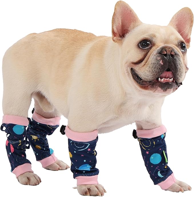 PetWarm Dog Recovery Sleeve 4pcs Set, Dog Leg Sleeve, Ideal for Comfort and Support During Pet Recovery, Suitable for Active or Support Recoverying Pet Use, Pink, L