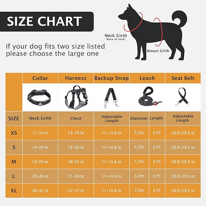 IEUUMLER No Pull Dog Harness, Reflective Front Clip Vest with Leash,Safety Belt and Backup Safety Strap, Adjustable Easy Control Handle,Air Tag Dog Collar for Small Medium Large Dogs EU021 (Black, XS)