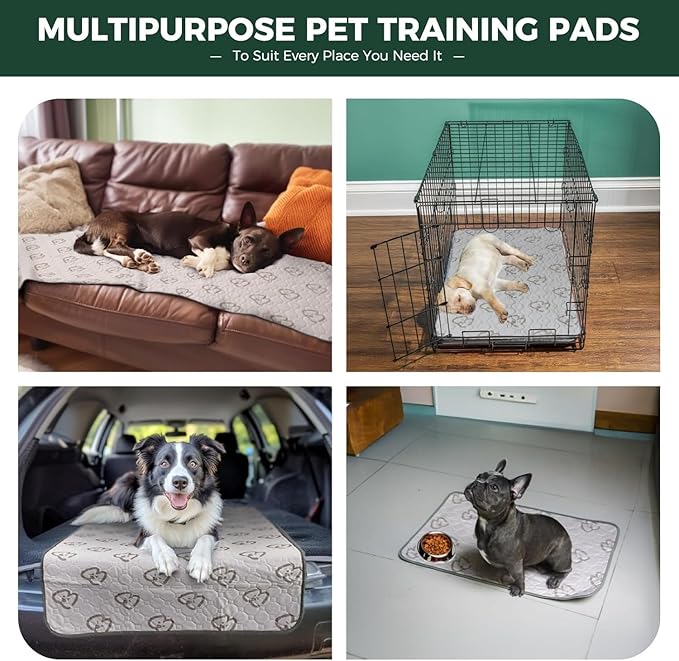 FXW Washable Pee Pads for Dogs, Leak-Proof & Non-Slip, Specifically Designed for FXW Rollick/Homeplus 24inch 6 Panels Dog Playpen, 31" Hexagon, Khaki, 2 Packs