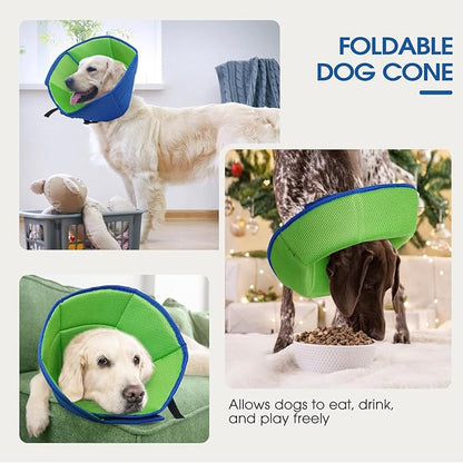 Dog Cone Collar After Surgery for Large Dogs, Adjustable Soft Cone for Dogs to Stop Licking, Professional Elizabethan Collar for Pet, Recovery Cones for Wound Healing & Hot Spots