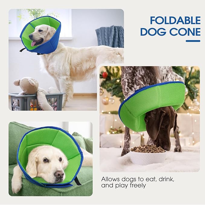 Dog Cone for Large Dogs After Surgery, Adjustable Soft Recovery Cone Collar for Dogs to Stop Licking, Professional Elizabethan Collar for Pet, Recovery Cones for Wound Healing & Hot Spots