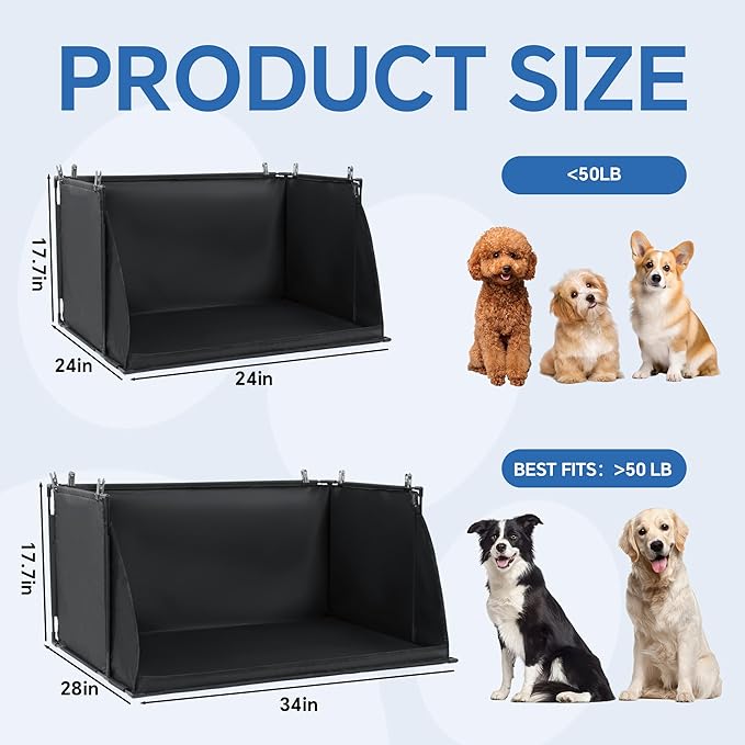 MABOZOO Dog Pee Pad Holder with High Walls, Foldable Dog Litter Box Pee Shields Indoor Dog Potty for Small and Medium Dogs, No Spill Pee Pad Holder Tray for Dogs Work (33.8*28*17.7in). Patent Pending