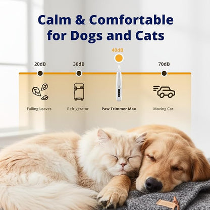 Silent Pet Paw Trimmer | Cordless Shaver for Dogs, Cats, Big & Small Animals with Light | Rechargeable Home and Salon Grooming Tool for Paws, Face, Ears, Butt