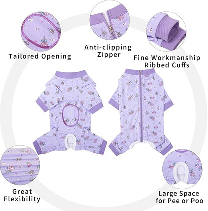 Dog Surgery Recovery Suit, Dog Onesie for Surgery Female Male Dogs, Dogs Pajamas Long Sleeve, Small Dogs Onesie, Abdominal Wound Bandages Surgical Suit, Cat Recovery Suit for Shedding Skin Disease