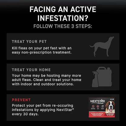 NEXTSTAR Flea and Tick Prevention for Dogs, Repellent & Control, Fast Acting Waterproof Topical Drops, Extra-Large Dog Flea & Tick Control, 1 Monthly Dose