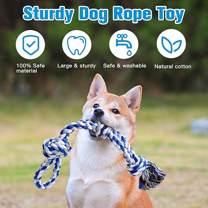 UPSKY Dog Rope Toys 2 Nearly Indestructible Dogs Toy for Medium to Large Breed, Dental Cleaning Chew/Tug Toy for Boredom, Dog Grinding Teeth for Aggressive Chewers