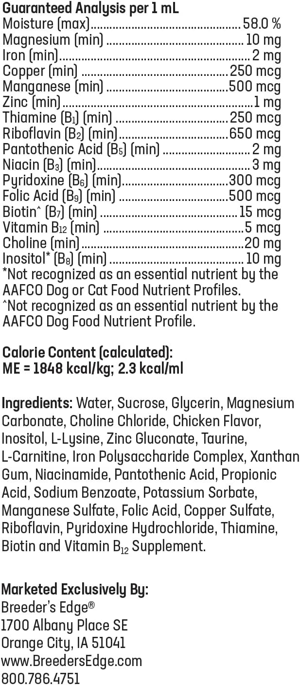 Breeder's Edge B Strong Liquid, Vitamin B for Dogs and Cats, Supports Canine and Feline Reproductive Health, Promotes Healthy Heat Cycles, Provides Energy, and Stimulates Appetite, 32 oz