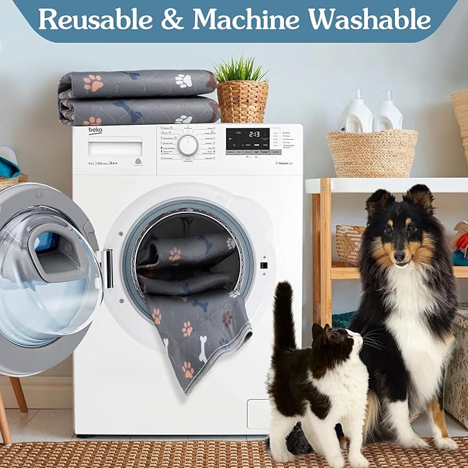 Washable Pee Pads for Dogs 72"x72", Reusable Puppy Pads Extra Large Upgrade Non-Slip Dog Pee Pads Super Absorbency Training Pads Quick Dry Whelping Pads for Dog Playpen, Protects Floor Sofa Bed