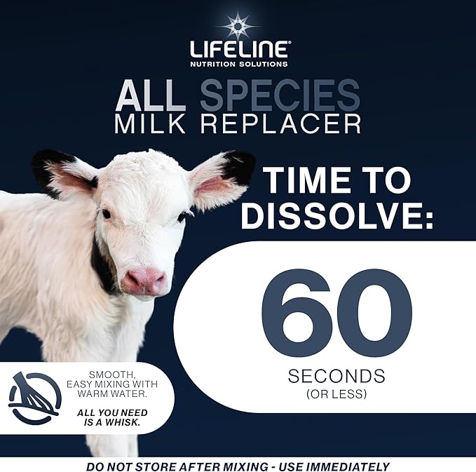 ANNUSO LIFELINE All Species Milk Replacer 20:20, 10lb Bag - All-Milk Formula with LifePulse - For Calves, Piglets, Foals - Supports Growth, Digestion, Immunity - Easy Mix, High Protein & Fat Blend
