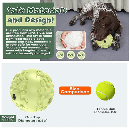 KADTC Dog Wobble Giggle Ball, XL Size, Roll Herding Chew Toy for Large Aggressive Chewers, Interactive Indoor Outdoor Play