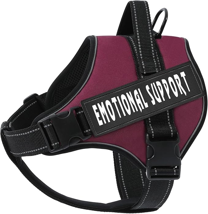 VOOPET Emotional Support Dog Harness, Professional Service Dog Vest for Small Dogs, Reflective, Breathable, Adjustable, No Pull/Choke, ESA Essential Harness