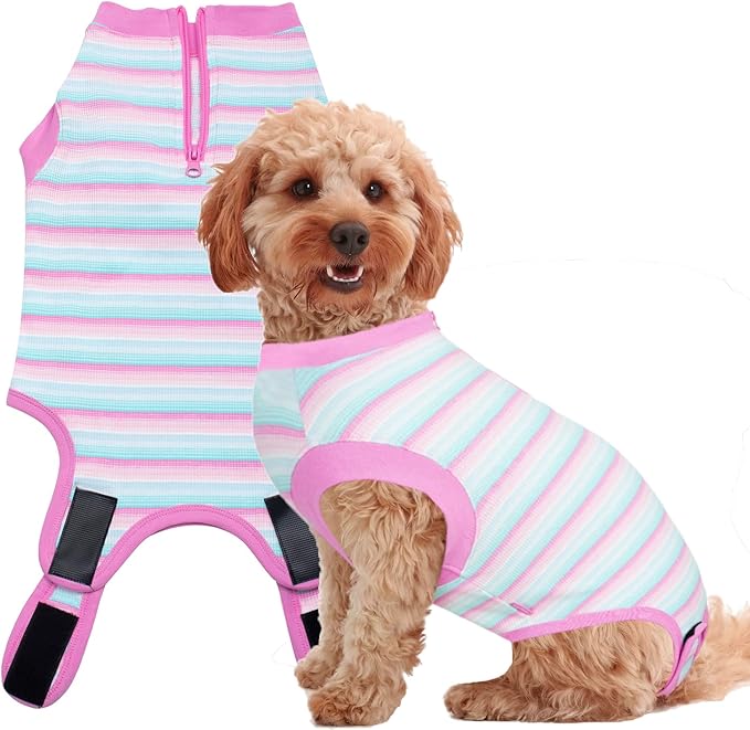 Recovery Suit for Dogs,Dog Cone Alternative Zipper Surgery Suit Female Spay,Soft Dog Surgery Suit for Anti Licking,Breathable Surgical Suit for Dogs Female Spay