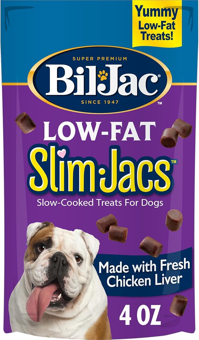 Bil-Jac SlimJacs Low-Fat Dog Treats, Real Liver, Weight Management, 4 oz