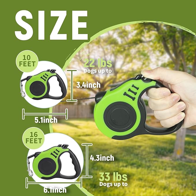 Retractable Dog Leash Automatic Telescopic Tractor Dog Tape, Pet Tape 10/16 FT Durable and Convenient, with Non-Slip Handle, Suitable for Small and Medium-Sized Dogs