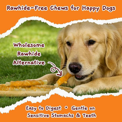 Jungle Calling Rawhide Free Dog Chews, Chicken Wrapped Cod Sticks Dog Treats, Soft Chewy Training Treats for Small Medium Dogs, 10.6 oz