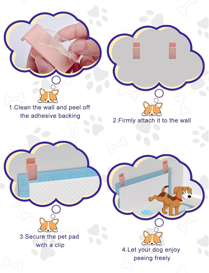 6 Pcs Dog Pee Pad Holder, Potty Training Dog Pee Pad Holder for Leg-Lifting Marking Dogs Indoor Training Pad Holder for Small & Large Size Wee Wee Pad with Nano Gel Strip, Black
