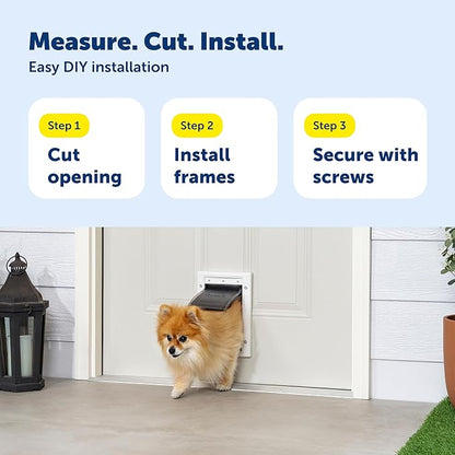 PetSafe Extreme Weather Pet Door - Insulated Weather-Resistant Dog & Cat Door with Durable Plastic Frame - Maximum Energy-Saving Efficiency - Small - for Dogs & Cats up to 15 lbs