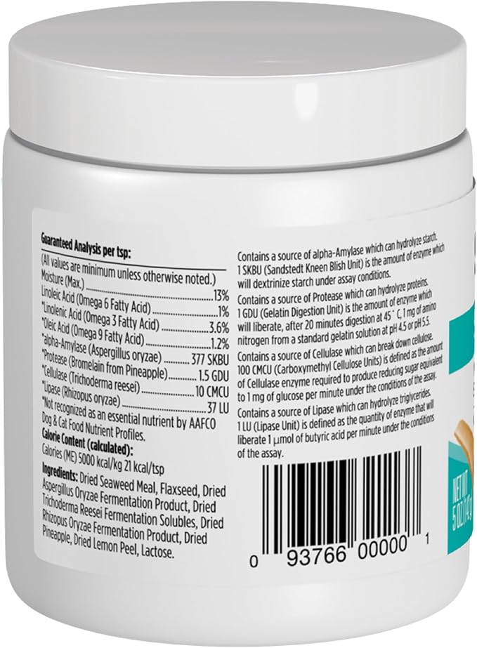 Solid Gold Cat & Dog Multivitamin Powder - Kelp Powder, Omega 3 & Vitamins for Dental, Digestive, Immune, Skin & Coat Health - Multi Vitamin for Dogs & Cats - Cat & Dog Food Additive Supplement - 5oz