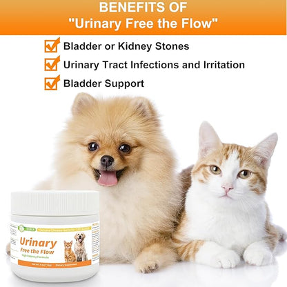 Upgraded Formula Dog & Cat Bladder Crystals Treatment or Stone, Bladder Kidney Stones Dissolver for Pet, Cat Dog Urinary Tract Supplements for Kidney and Bladder Stones, Urinary Free The Flow, 4 oz