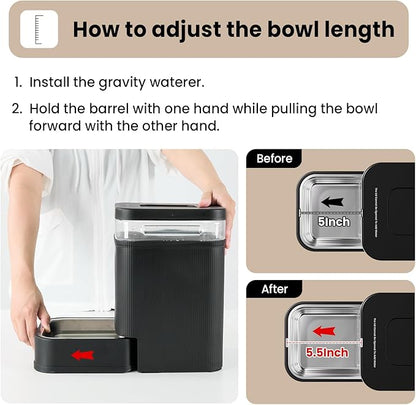 Gardner Pet Automatic Dog Water Dispenser Gravity Waterer with Stainless Steel Bowl Water Dispenser 8.5L Large Capacity Water Feeder with Filters for Dogs Cats Pets, BPA-Free Noise-Free (White, 8.5L)