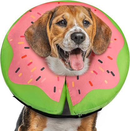 Gimars Inflatable Dog Cone Alternative Dog Donut Collar After Surgery, Soft Dog Neck Pillow Recovery Cone Collar, E Collar and Elizabethan Collar Alternative for Small and Medium Dogs