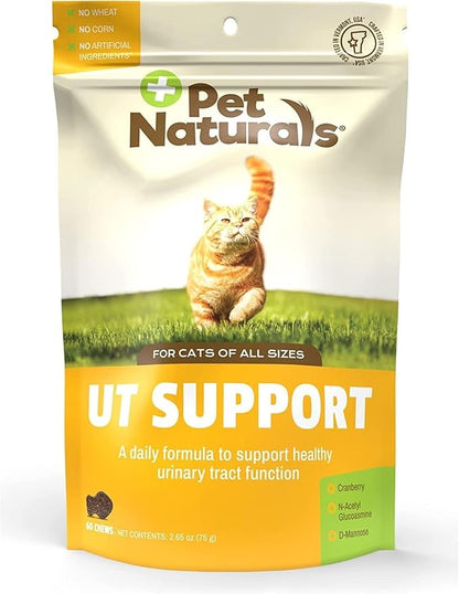 Pet Naturals UT Support Soft Chews for Cats, Urinary Tract Health with Cranberry and D-Mannose, Chicken, 60 Count