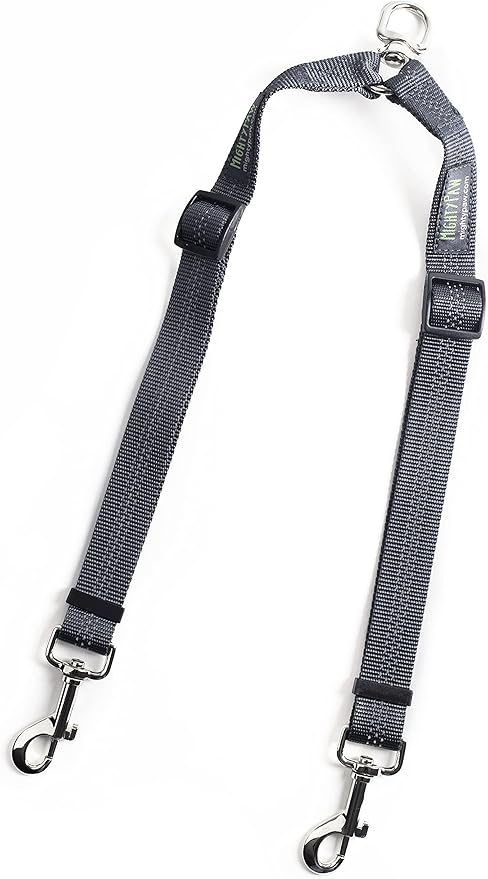 Mighty Paw Double Dog Leash - Double Leash for Two Dogs No Tangle Design. Split Lead for 2 Pets. Adjustable to Fit All Sized Breeds. Reflective Dual Pet Lead for People with Multiple Pups