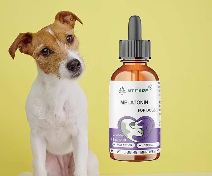 Melatonin for Dogs, Natural Well-Being Supplement, 2 fl. oz, 60 Servings