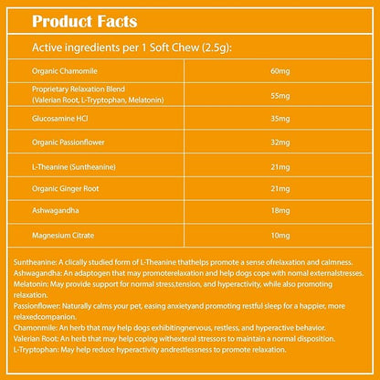 Calming Chews for Dogs - for Everyday Stress, Relaxation, Composure, and Separation Chicken Flavor 120 Count