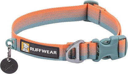 Ruffwear, Front Range Dog Collar, Adjustable Tubelok Webbing, Lightweight, Side Release Buckle, Aluminum V-Ring, Durable for Everyday Use, Spring Fade, 11"-14"