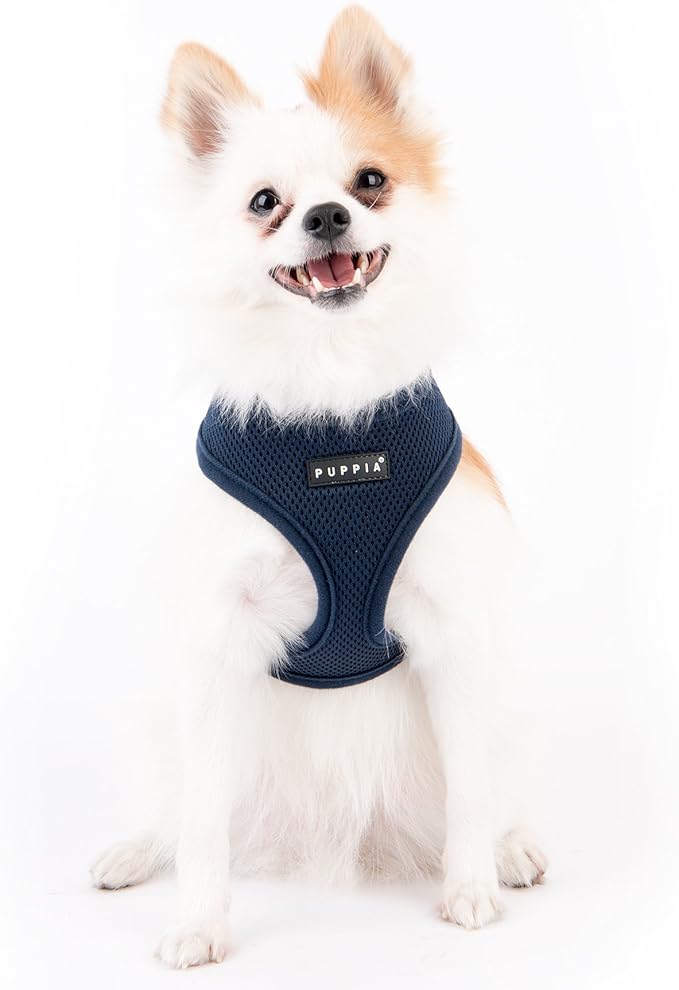 Puppia Soft Dog Harness, Navy, Medium (PDCF-AC30-NY-M)