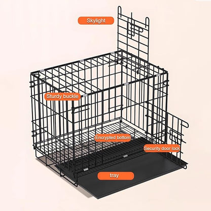 Dog Crate, Foldable Dog Crate, Animal Pen, Dog Crates for Medium Dogs, Indoor Folding Pet Crate with Tray, Large Space, Suitable for Home, Apartment(Pink,61 * 42 * 50cm)