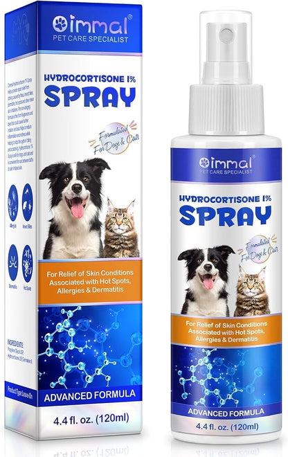 ALIVO Hydrocortisone Spray for Dogs & Cats - Itch Relief Spray & Hot Spot Treatment for Dogs, Supports Irritated Dry Itchy Skin & Skin Allergies, Skin Infections & Irritations Relief - 120ml / 4 oz