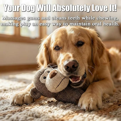 Linen Squeaky Dog Chew Animals, Made from Sturdy Linen Fabric in the Shapes of Animals Dogs Love, This is Perfect for Relieving Boredom and Anxiety in Small to Medium-Sized Dogs(Monkey)