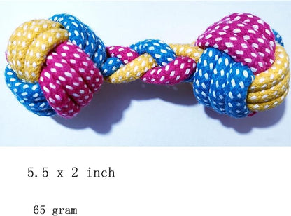 Dog Cat Puppy Teething Chew Toys,Dog Chew Rope Toy,Safe Braided Rabbit Toys Healthy Gift (Dumbbell)