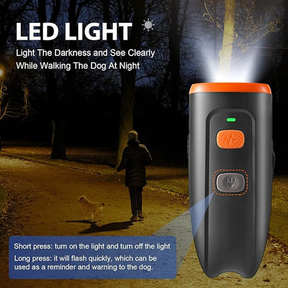 Ultrasonic Dog Barking Control Device, Anti Barking Device Dog Barking Silencer with LED Light, 3 Training Modes Bark Deterrent Devices 20ft Range Dog Training & Behavior Aids w/SOS