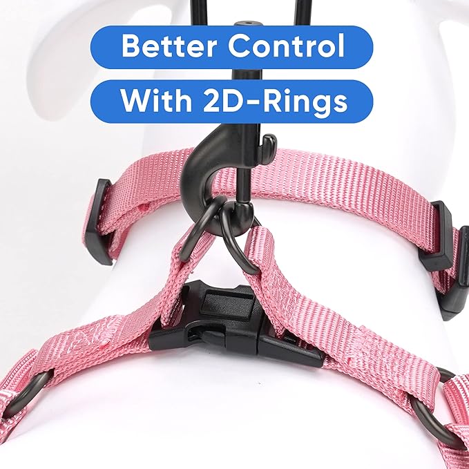 Pawtitas Solid Step-in Dog Harness – Adjustable No-Pull Vest for Puppies to Seniors, Safe & Comfortable S Millennial Pink