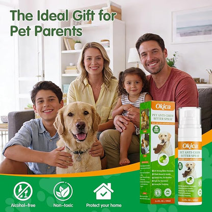 2 Bottles Bitter Apple Spray for Dogs - No Chew Spray for Dogs to Stop Barking Marking and Nibbling - Natural Ingredients Dog Repellent Spray for Furniture and Your Belongings Green