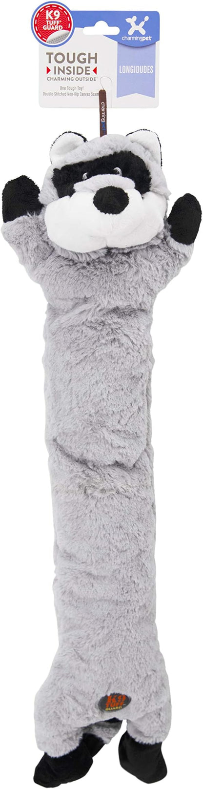 Outward Hound Longidudes Raccoon Plush & Squeaky Dog Tug Toy