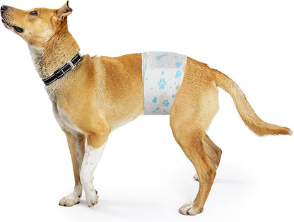 Bestle Male Dog Wrap, Disposable Dog Diapers, 40 Count, L (Waist 23.6”-31.5”), Wetness Indicator, Ultra Protection, Leak Proof, Super Absorbent, Soft