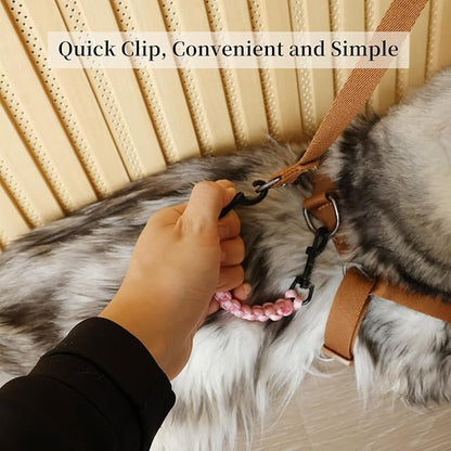 2 PCS Dog Collar Safety Clips, Backup Clip Connector, Prong Collar, Dual Clasps Rotating Buckle for Small and Medium Dogs (Pink)