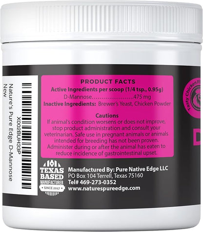 D-Mannose Supplement with Real Chicken for Dogs and Cats. Use for Immediate and Preventative Treatment of Bladder and Urinary Tract Infections UTIs. Stop Kidney Stones. Extra Strength 115 Grams.