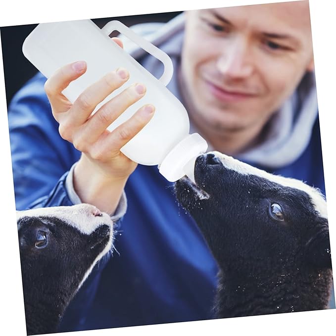POPETPOP Kitten Replacement Milk Bottle Calf Milk Feeder Handle Portable Calf Nursing Bottle for Animal Feeding
