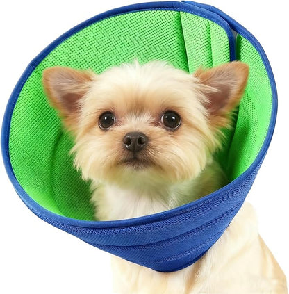 JWShang Soft Dog Recovery Collars Cones – Breathable Adjustable Comfort Cone for Small Medium Large Dogs to Stop Licking After Surgery, Elizabethan Recovery Collar Alternative (Blue, M)